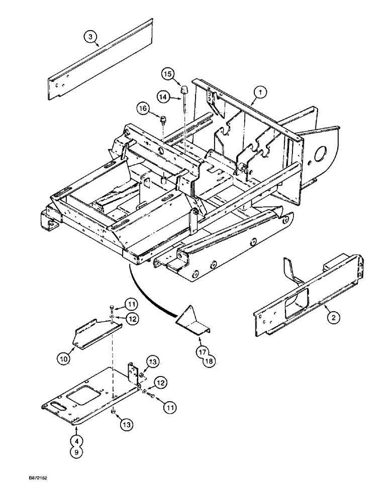 Схема запчастей Case TF300 - (9-02) - CHASSIS AND SIDE PANELS, USED ON MODELS WITH STEEL TRACKS (09) - CHASSIS/ATTACHMENTS