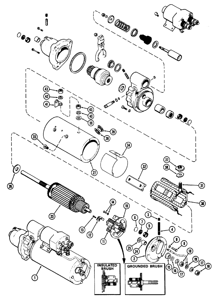 Схема запчастей Case W20 - (055A) - R26137 STARTER, USED TRAC. SERIAL NO. 9115403 AND AFTER (04) - ELECTRICAL SYSTEMS