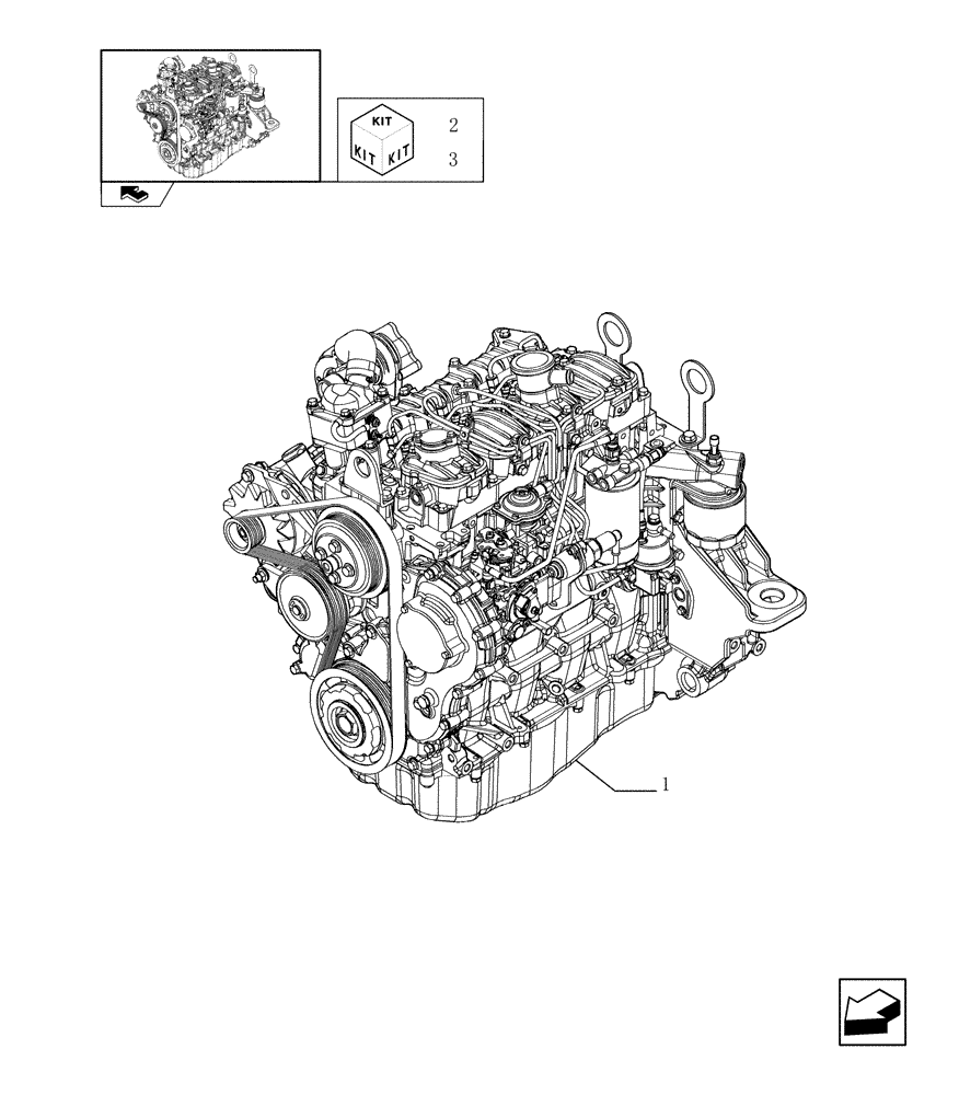 Схема запчастей Case F5CE9454E A001 - (0.02.1) - ENGINE ASSY (87380451) 