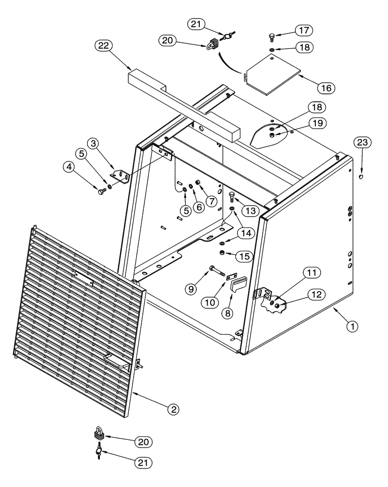 Схема запчастей Case 621C - (09-018) - GUARD, RADIATOR GRILLE, NORTH AMERICA ONLY (09) - CHASSIS