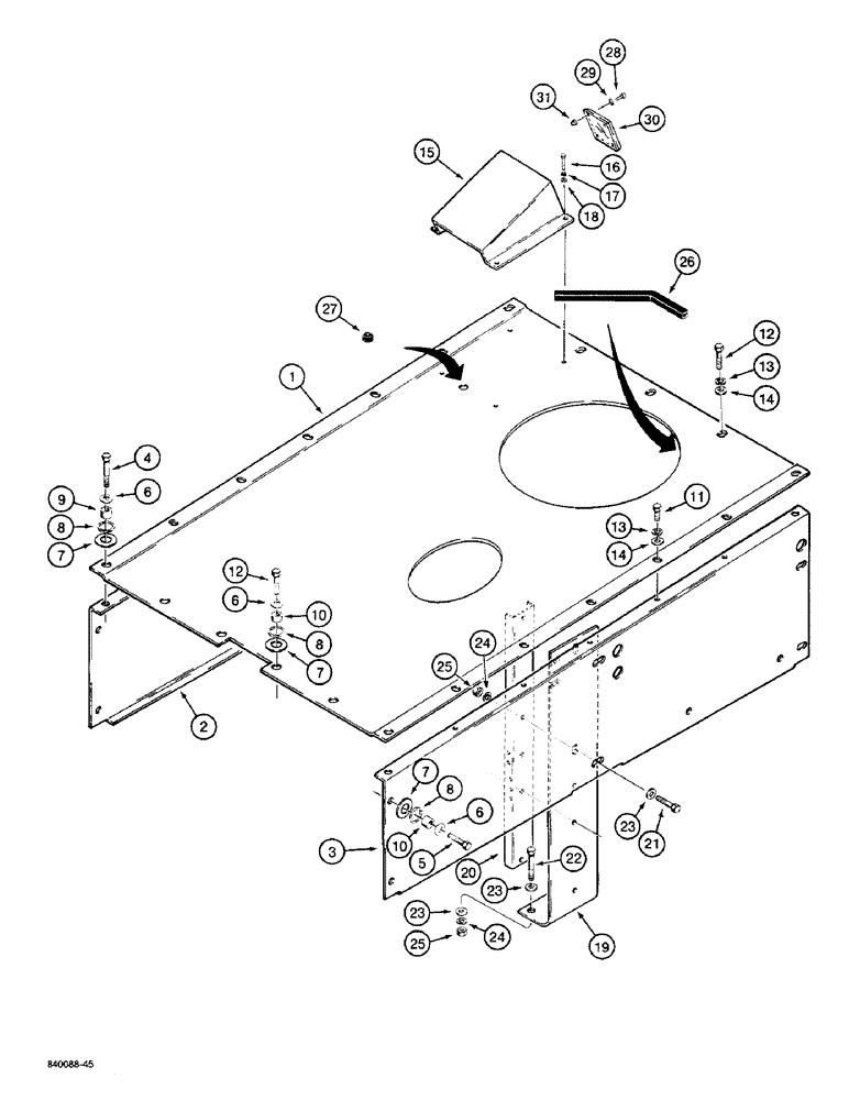 Схема запчастей Case W36 - (9-480) - HOOD AND SUPPORT (09) - CHASSIS