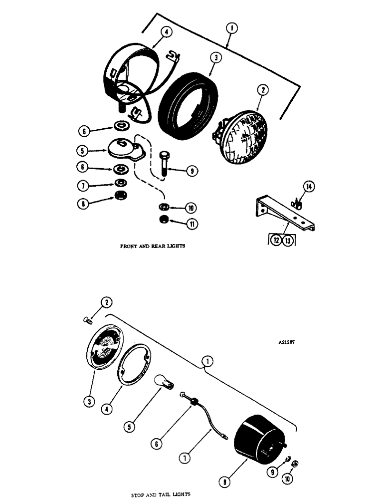 Схема запчастей Case W7E - (088[2]) - BRACKETS (FRONT LIGHTS ONLY) (04) - ELECTRICAL SYSTEMS