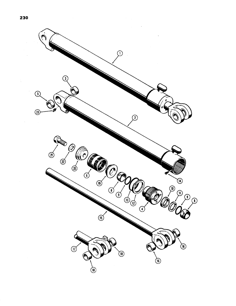 Схема запчастей Case 450 - (230) - D34741, D34742 & D42738 LOADER LIFT CYLINDERS, 3-1/2" DIAMETER CYLINDER W/31" STROKE (07) - HYDRAULIC SYSTEM