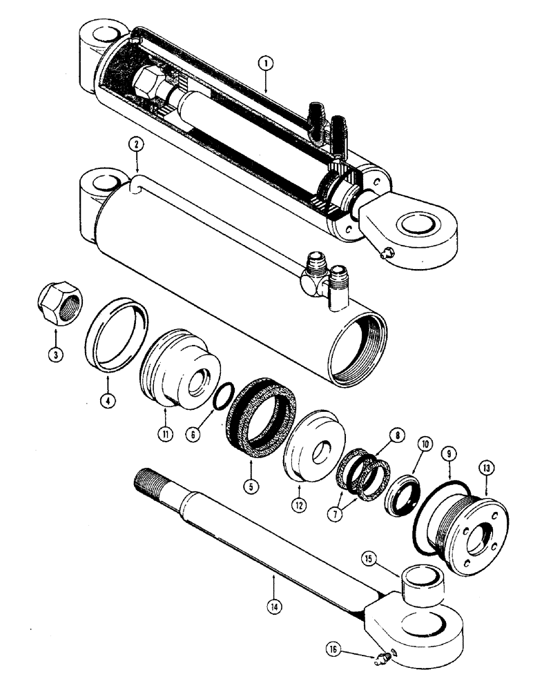 Схема запчастей Case W7E - (236) - A18679 DROTT CLAM CYLINDER, 3-1/2" CYLINDER WITH 9-3/4" STROKE (08) - HYDRAULICS