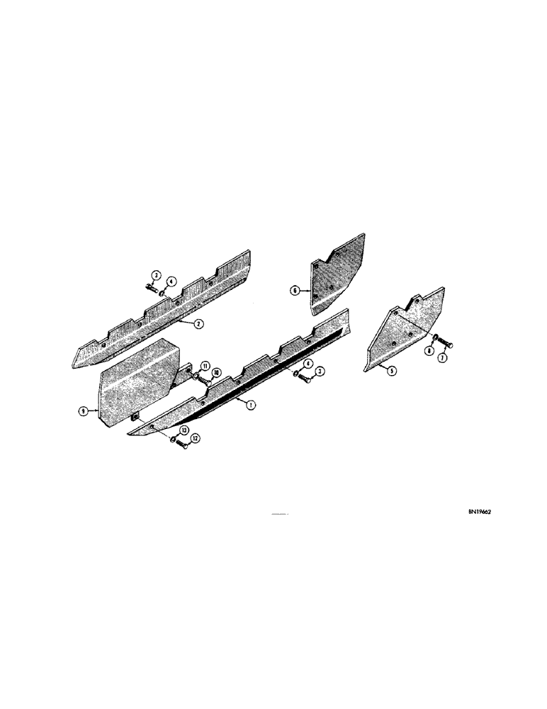 Схема запчастей Case 310F - (124) - ROCK GUARD (4 ROLLER TRACK) (04) - UNDERCARRIAGE