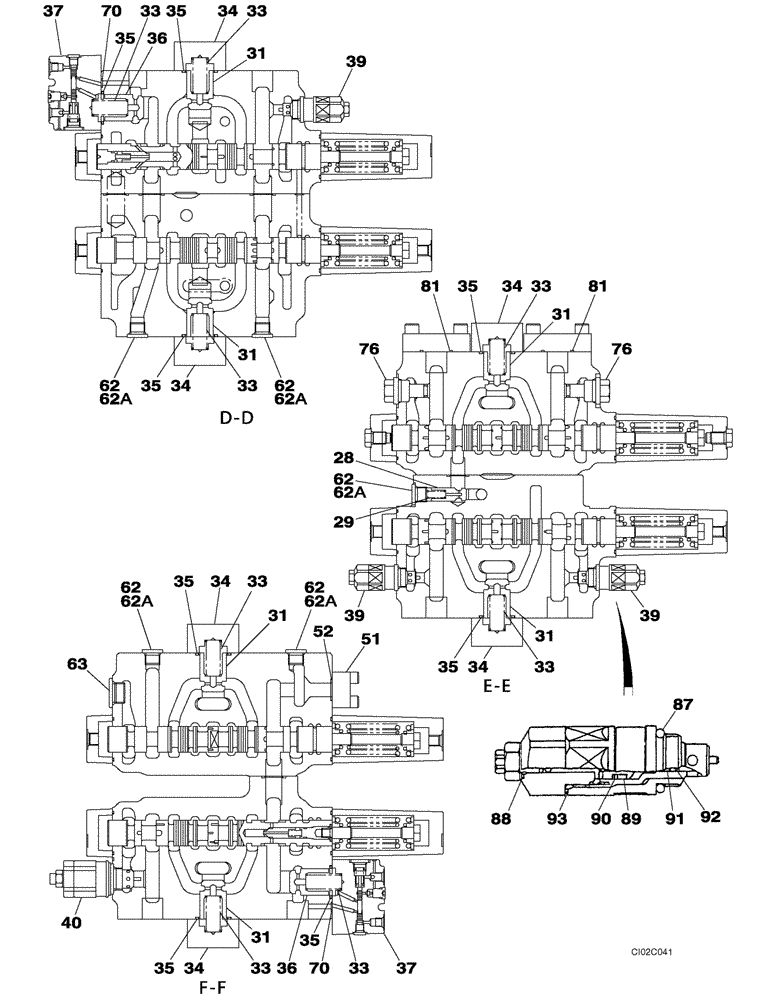 Схема запчастей Case CX460 - (08-80) - KTJ2184 VALVE ASSY, CONTROL ( - DAC0746101) (08) - HYDRAULICS