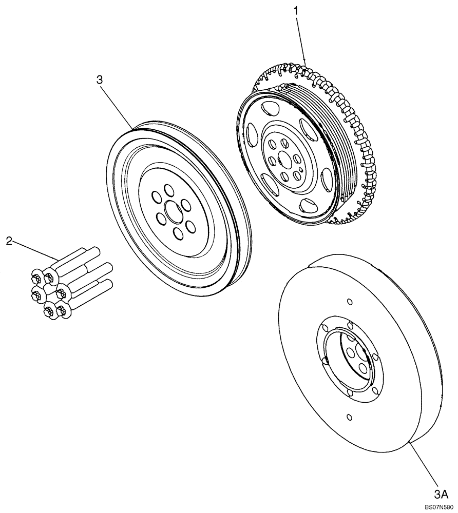 Схема запчастей Case 521E - (02-27) - CRANKSHAFT - PULLEY (02) - ENGINE