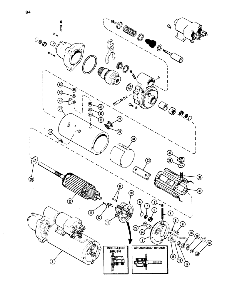 Схема запчастей Case 1450 - (084) - R26137 STARTER (04) - ELECTRICAL SYSTEMS