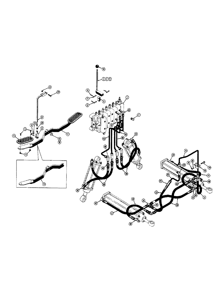 Схема запчастей Case 420 - (210) - SWING AND STABILIZER CYLINDER HYDRAULICS, VALVE (07) - HYDRAULIC SYSTEM