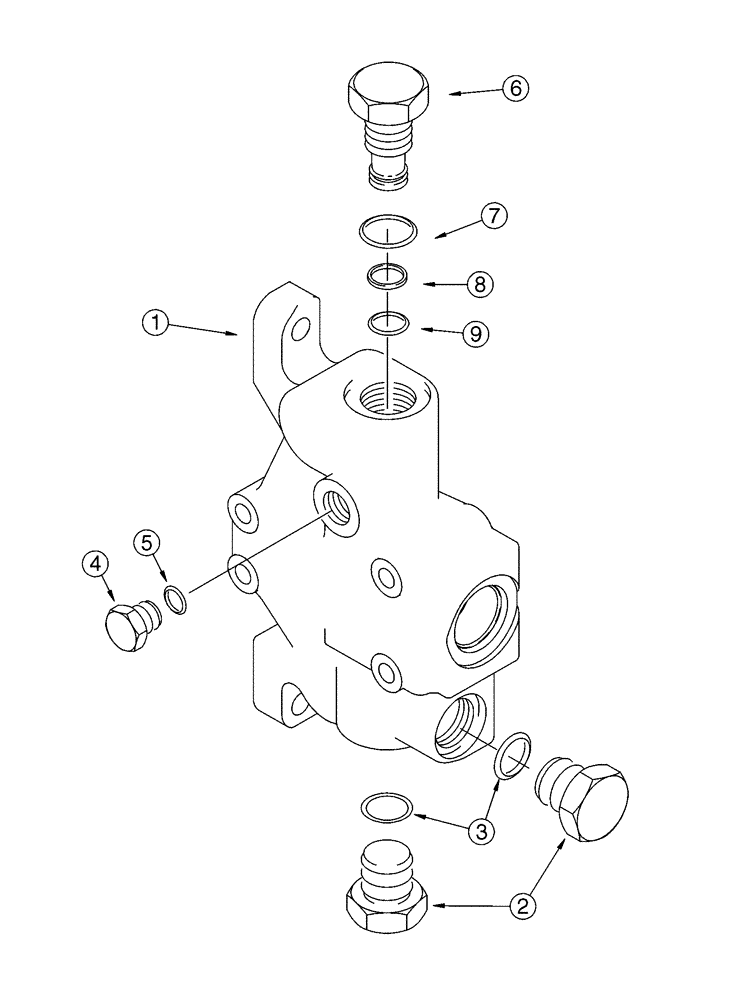 Схема запчастей Case 1150H - (08-22) - SECTION ASSEMBLY - INLET (08) - HYDRAULICS