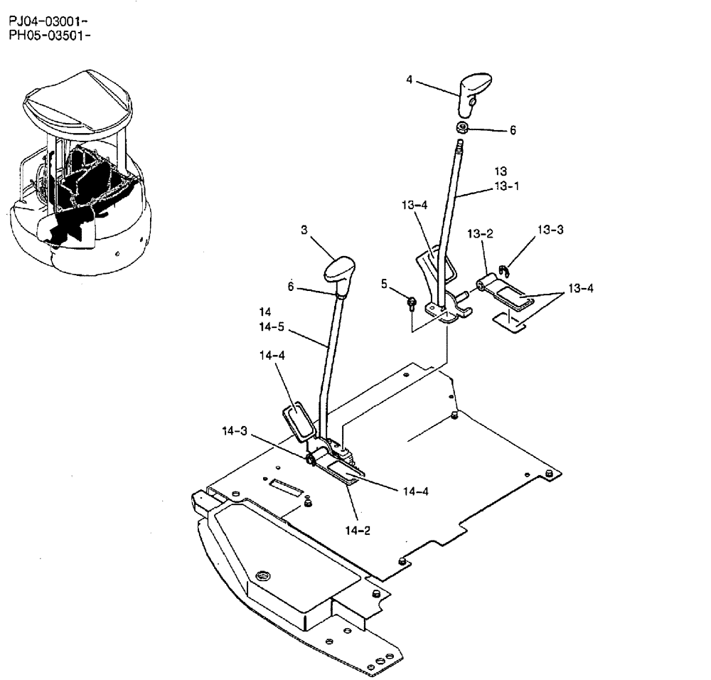 Схема запчастей Case CX50B - (02-038) - LEVER ASSEMBLY, CONTROL (05) - SUPERSTRUCTURE