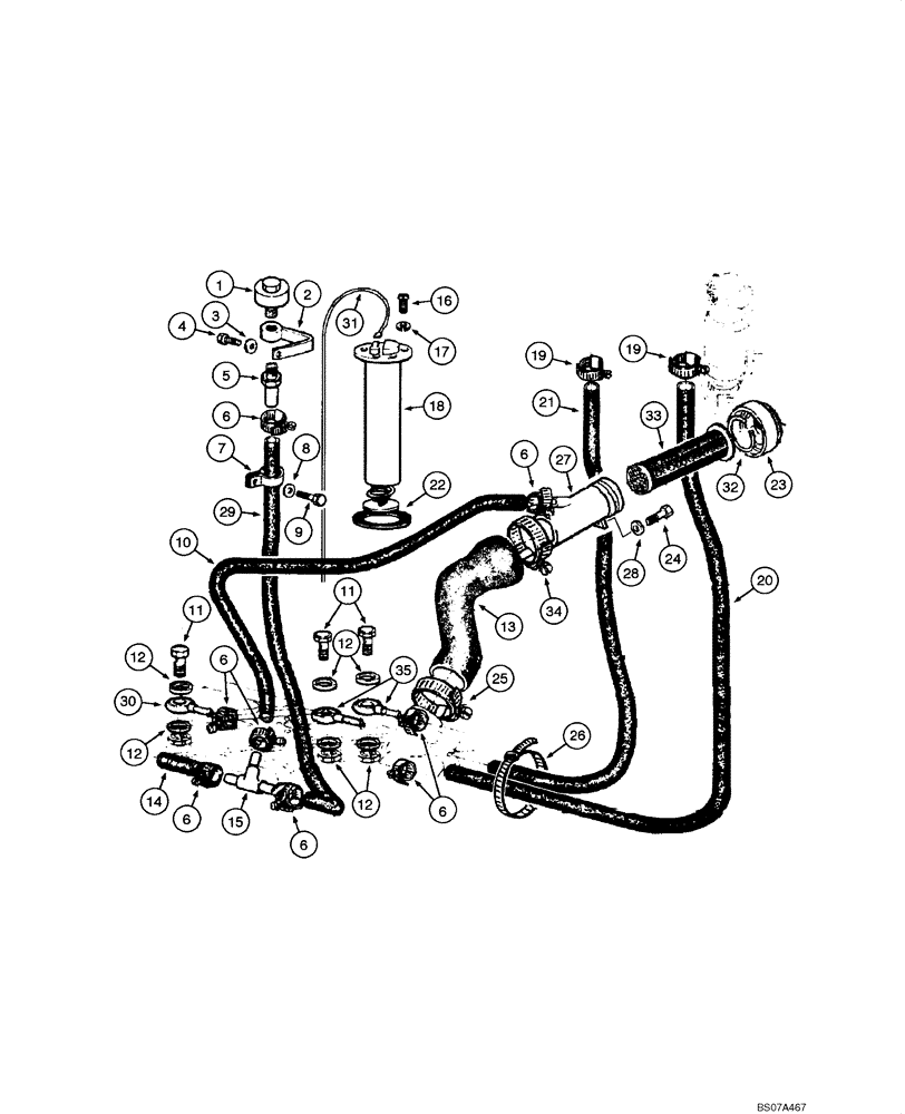 Схема запчастей Case 885 - (03.04[00]) - FUEL LINE (03) - FUEL SYSTEM