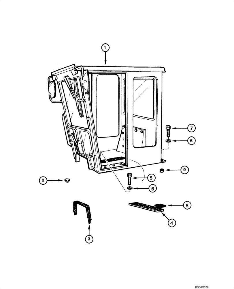 Схема запчастей Case 885 - (09.26[00]) - CAB - ASSEMBLY (OPEN CAB/ROPS) (09) - CHASSIS