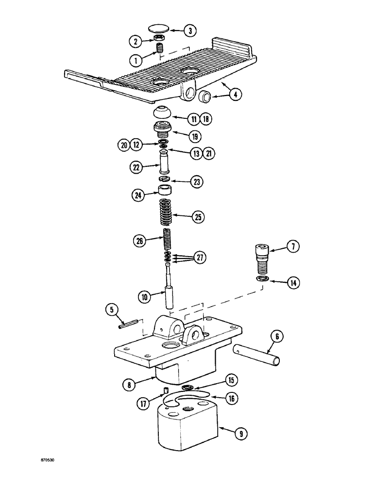 Схема запчастей Case 1088 - (8D-14) - FOOT CONTROL VALVE (08) - HYDRAULICS