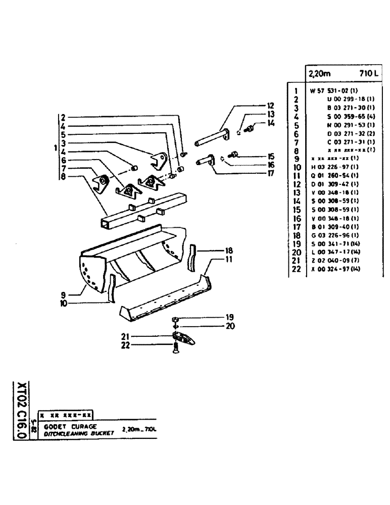 Схема запчастей Case 160CL - (341) - DITCH CLEANING BUCKET (18) - ATTACHMENT ACCESSORIES