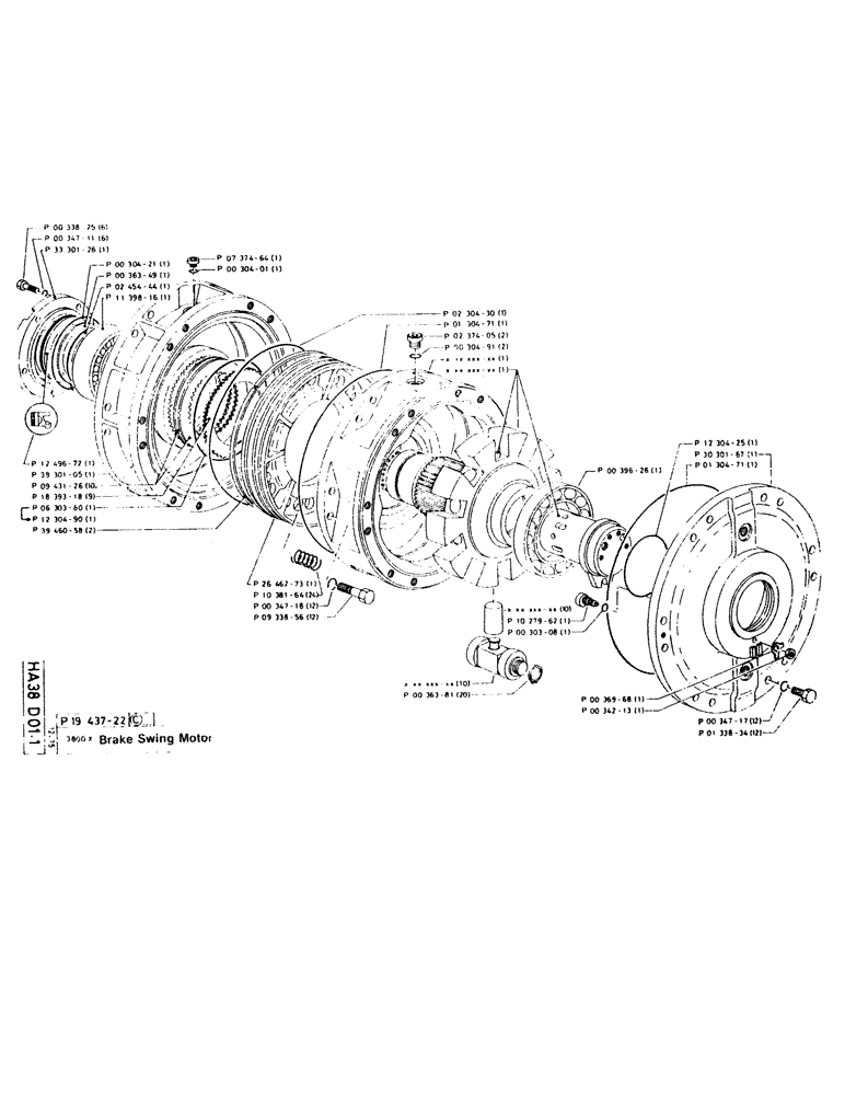 Схема запчастей Case 220CKS - (46) - BRAKE SWING MOTOR (07) - HYDRAULIC SYSTEM