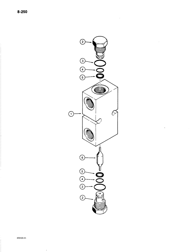 Схема запчастей Case 1080B - (8-250) - LEVELER CHECK VALVE (08) - HYDRAULICS