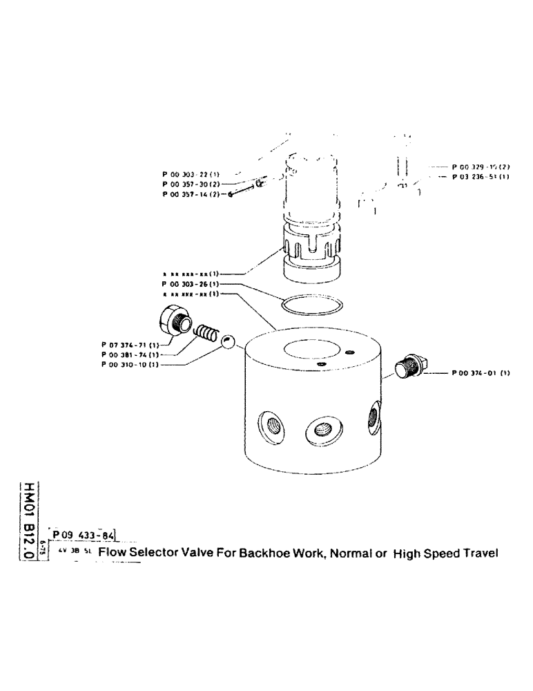 Схема запчастей Case 220CKS - (56) - FLOW SELECTOR VALVE FOR BACKHOE WORK, NORMAL OR HIGH SPEED TRAVEL (07) - HYDRAULIC SYSTEM