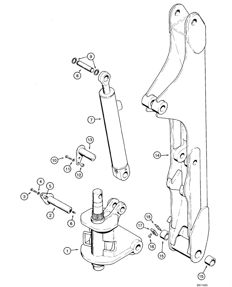 Схема запчастей Case 1840 - (09-68) - BACKHOE - SWING TOWER AND BOOM (D125) (09) - CHASSIS/ATTACHMENTS