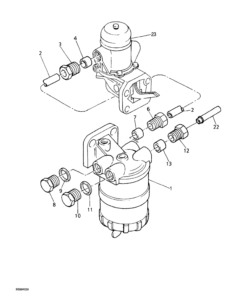 Схема запчастей Case 689G - (03-18) - PRE-LIFT FUEL LINE AND WATER SEPARATOR (03) - FUEL SYSTEM