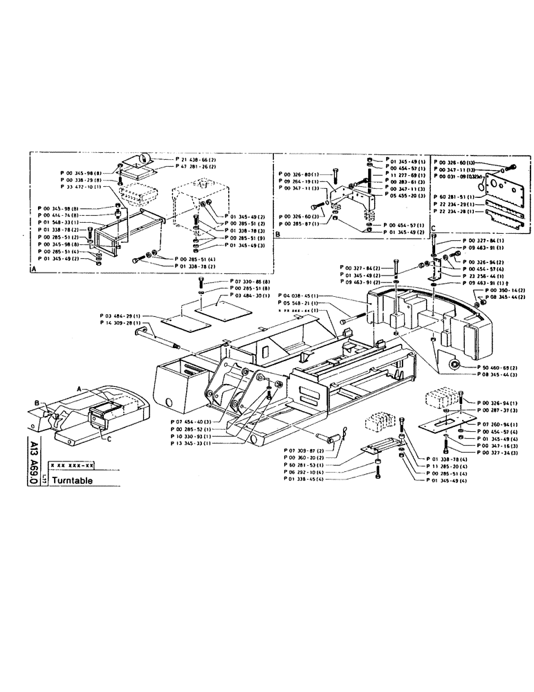 Схема запчастей Case 160CL - (07) - TURNTABLE (05) - UPPERSTRUCTURE CHASSIS