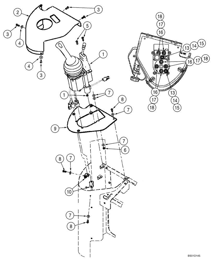 Схема запчастей Case 521D - (08-33) - HYDRAULICS - LOADER CONTROL, REMOTE (08) - HYDRAULICS