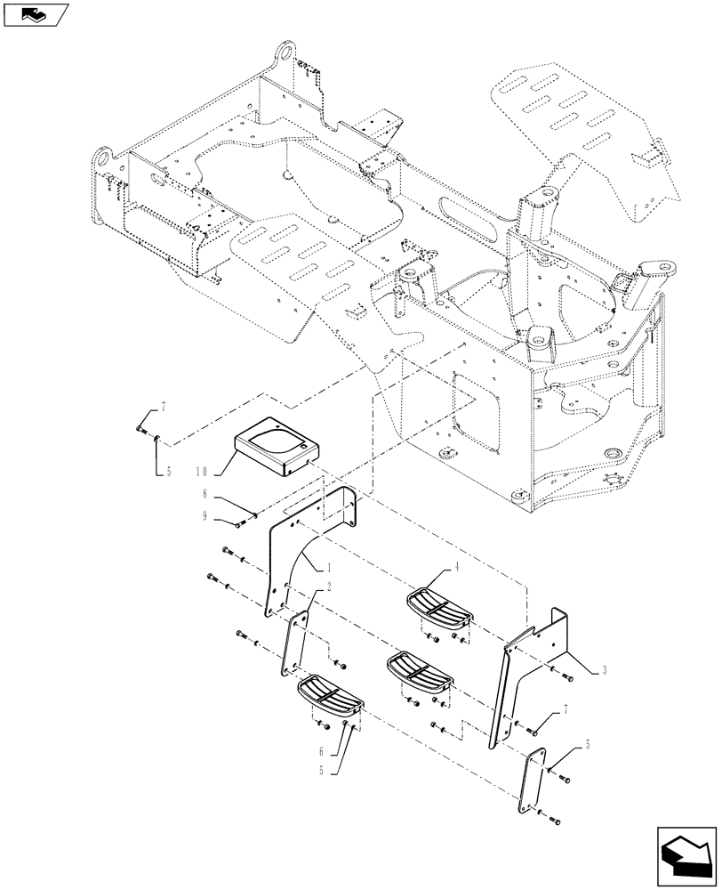 Схема запчастей Case 721F - (90.118.CE) - STEPS, RH (90) - PLATFORM, CAB, BODYWORK AND DECALS