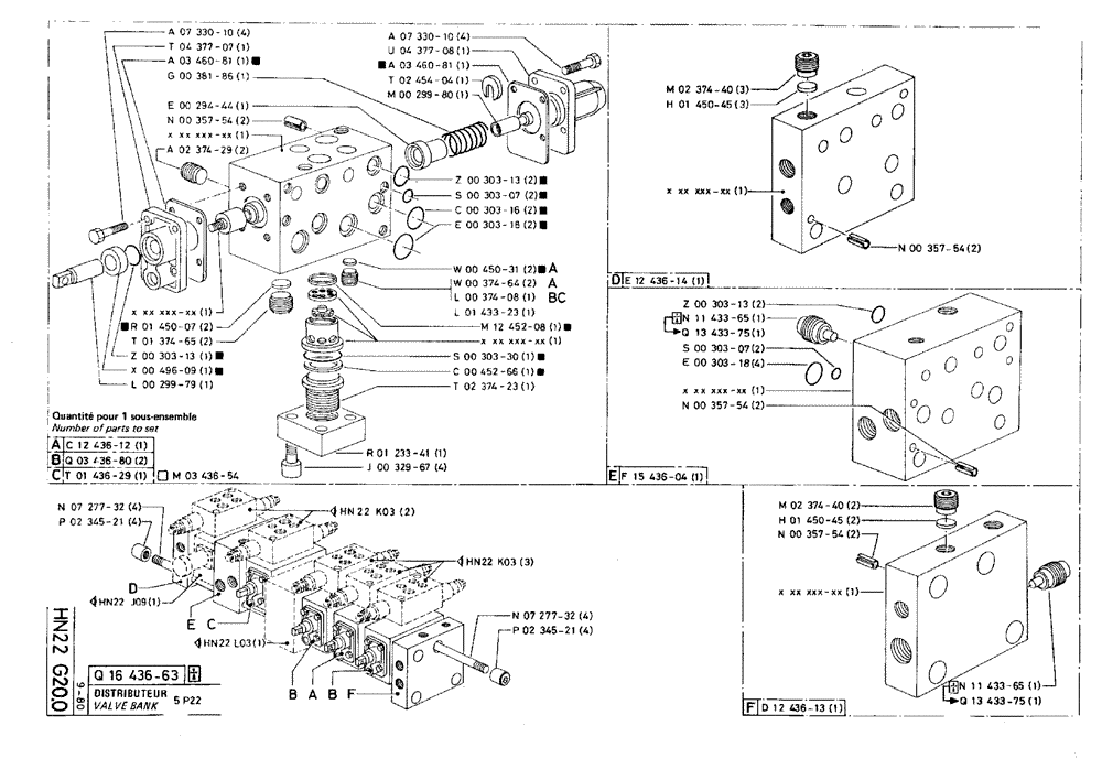 Схема запчастей Case 75C - (HN22 G20.0) - VALVE BANK - 5 P22 (07) - HYDRAULIC SYSTEM