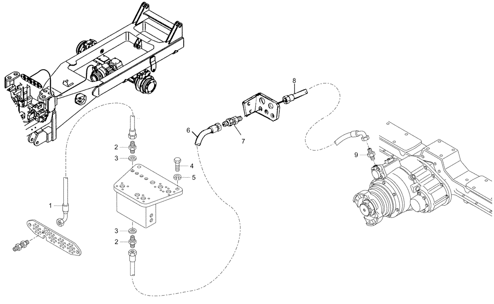 Схема запчастей Case 325 - (3.436/1[02A]) - HYDRAULIC CIRCUIT - DIFFERENTIAL LOCKING (09) - Implement / Hydraulics / Frame / Brakes