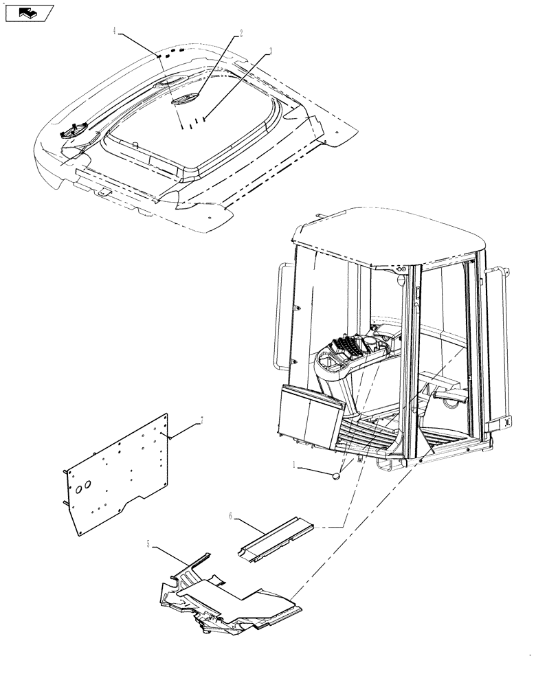 Схема запчастей Case 821F - (90.150.05) - CAB INTERIOR-MISC (90) - PLATFORM, CAB, BODYWORK AND DECALS