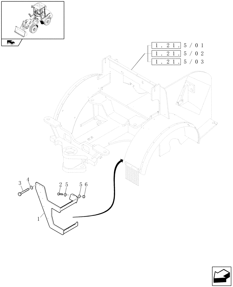 Схема запчастей Case 221E - (1.87.0/01) - CAB: ACCESS STEPS (10) - OPERATORS PLATFORM