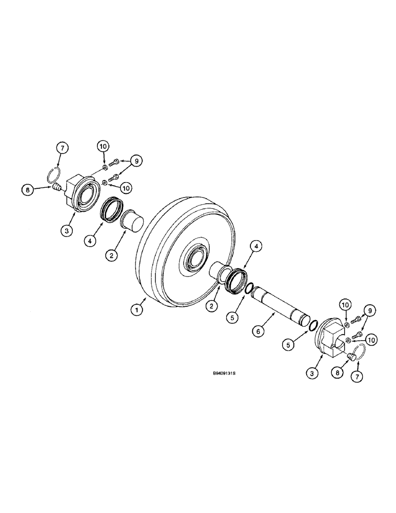 Схема запчастей Case 9040B - (5-10) - IDLER WHEEL (11) - TRACKS/STEERING