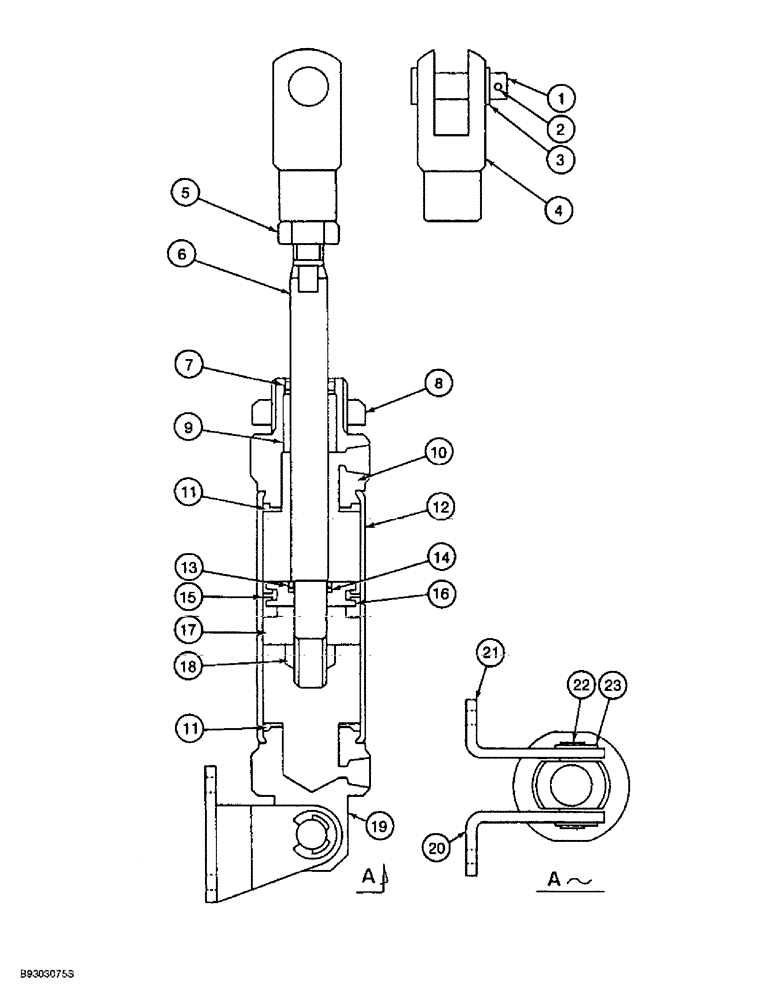 Схема запчастей Case 9060B - (8-138) - 152791A1 AIR CYLINDER (08) - HYDRAULICS