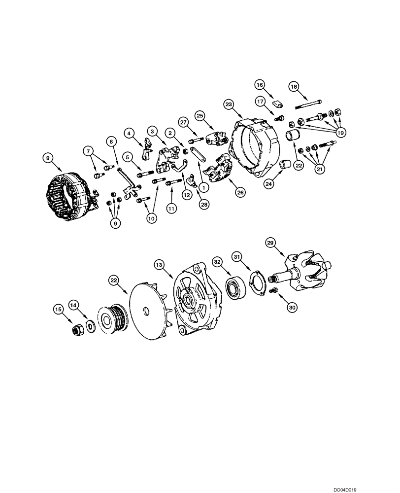 Схема запчастей Case 885 - (04.05[00]) - ALTERNADOR 70A - COMPONENTS (04) - ELECTRICAL SYSTEMS