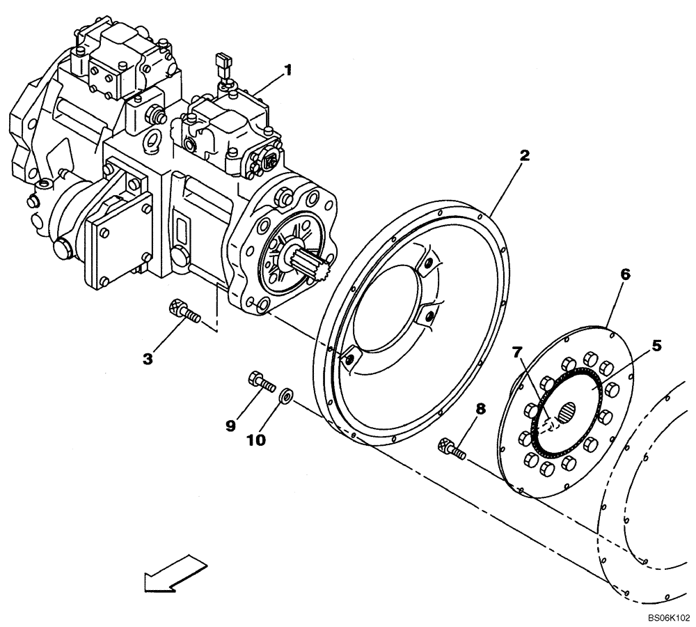 Схема запчастей Case CX460 - (08-02) - PUMP ASSY, HYDRAULIC - COUPLING (08) - HYDRAULICS