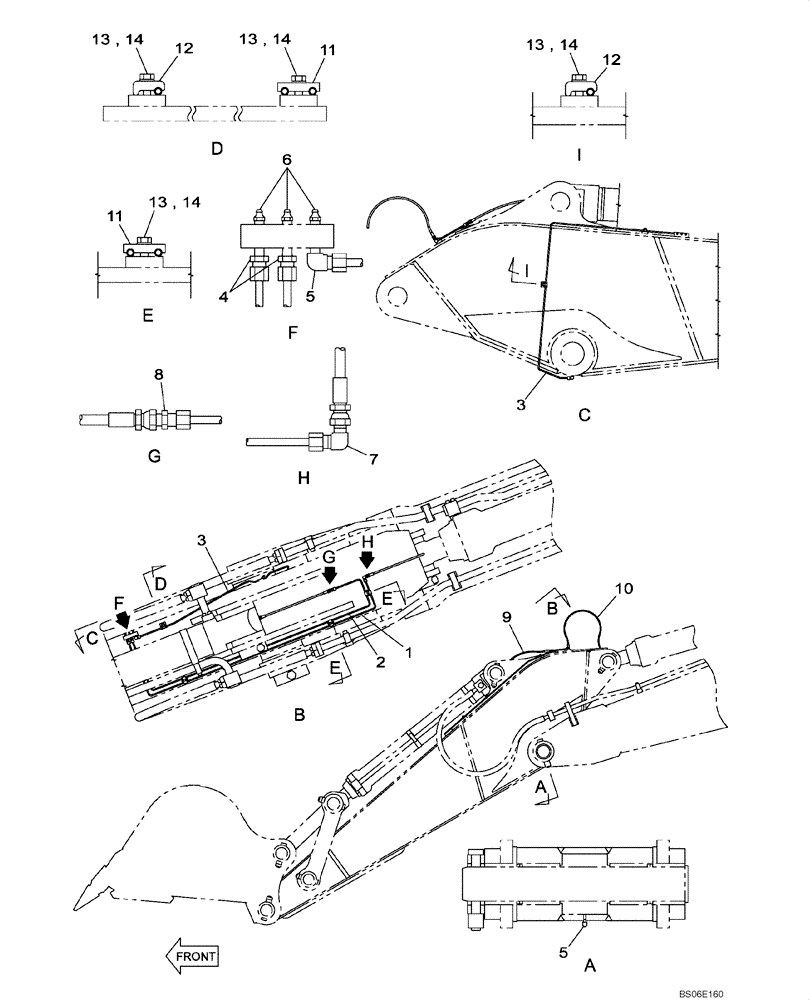 Схема запчастей Case CX800 - (09-203-00[01]) - LUBRICATION CIRCUIT - DIPPER (3.60 M) (09) - CHASSIS