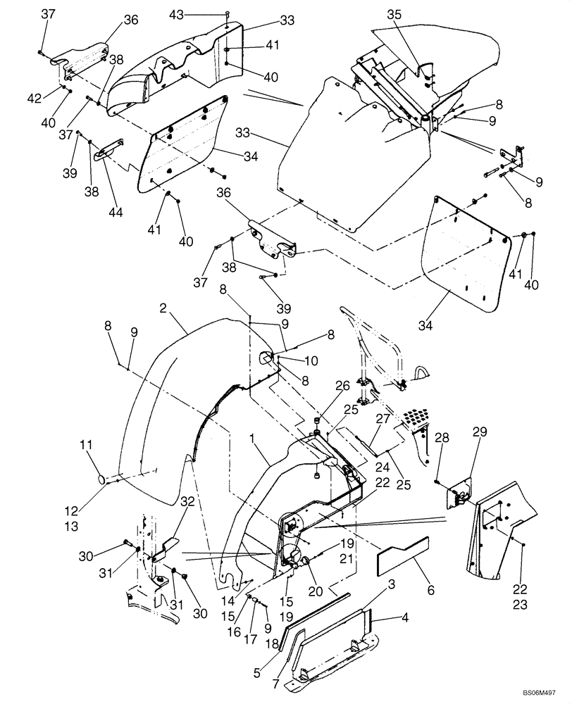 Схема запчастей Case 921E - (09-36) - FENDERS, REAR - LEFT (09) - CHASSIS