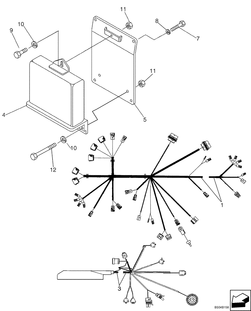 Схема запчастей Case 650K - (04-16) - HARNESS, CAB - HARNESS, MICROCONTROLLER (04) - ELECTRICAL SYSTEMS