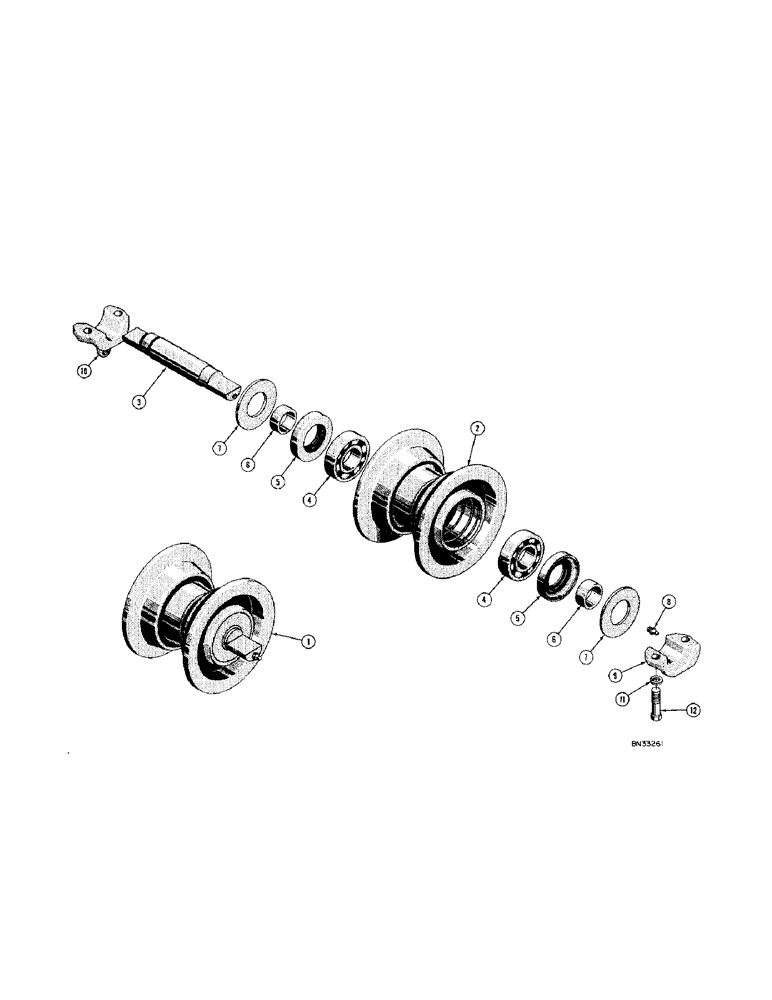 Схема запчастей Case 420C - (126) - TRACK ROLLER (04) - UNDERCARRIAGE