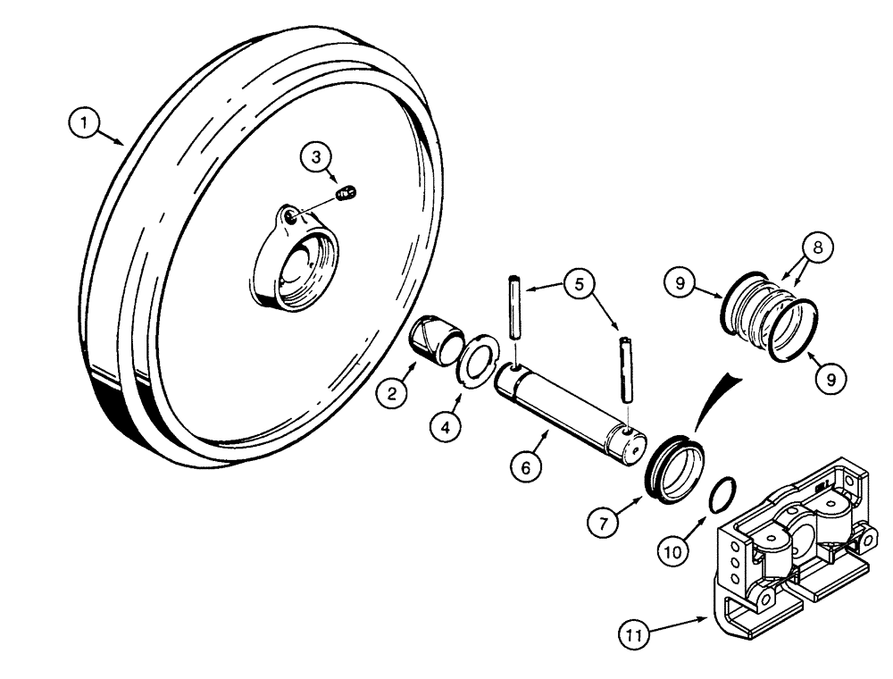 Схема запчастей Case 550H - (5-05) - TRACK IDLER (11) - TRACKS/STEERING