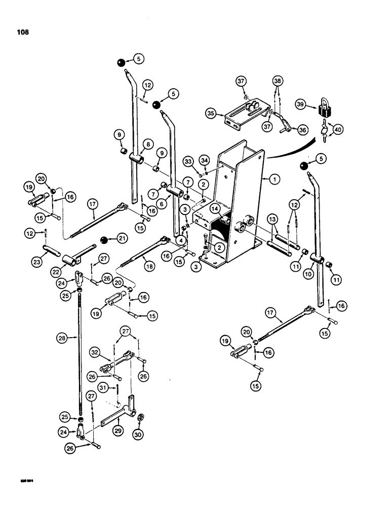 Схема запчастей Case 850C - (108) - TRANSMISSION CONTROLS (03) - TRANSMISSION