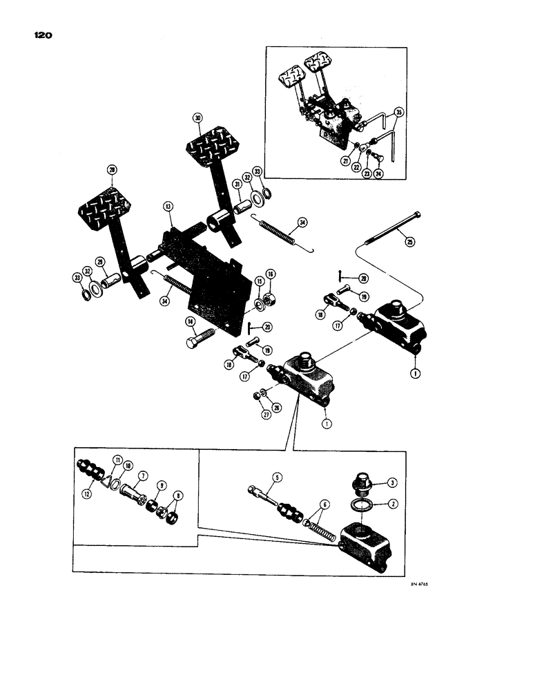 Схема запчастей Case 450 - (120) - BRAKE PEDALS (04) - UNDERCARRIAGE