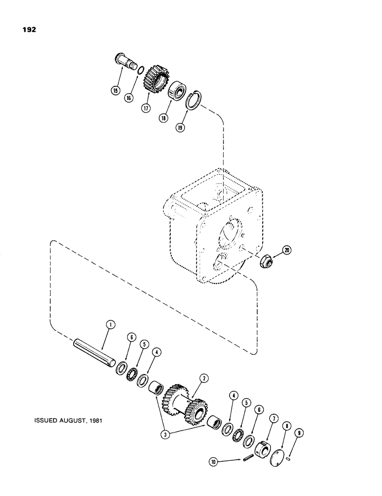 Схема запчастей Case 480C - (192) - SHUTTLE COUNTERSHAFT, TWO SPEED MECHANICAL SHUTTLE (21) - TRANSMISSION