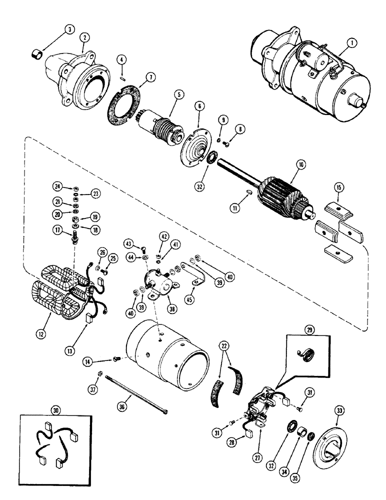 Схема запчастей Case 580 - (075A) - A36581 STARTER, (159) SPARK IGNITION ENGINE, USED PRIOR TO TRAC. S/N. 8656686 (55) - ELECTRICAL SYSTEMS