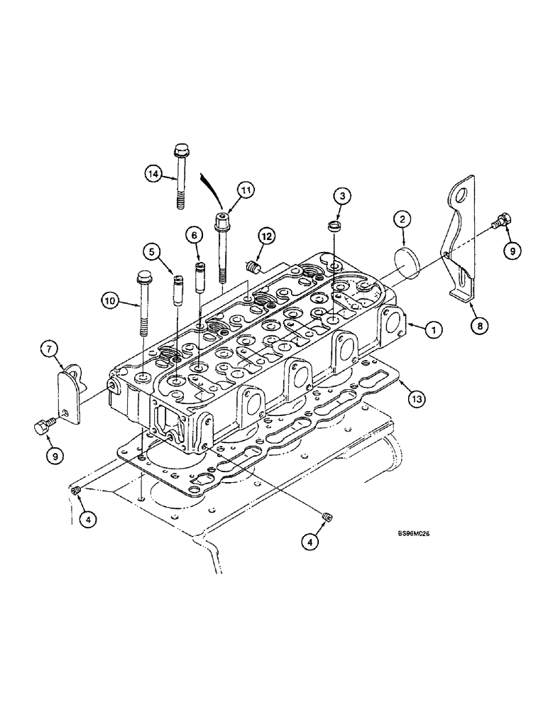 Схема запчастей Case 1825B - (2-22) - CYLINDER HEAD (02) - ENGINE