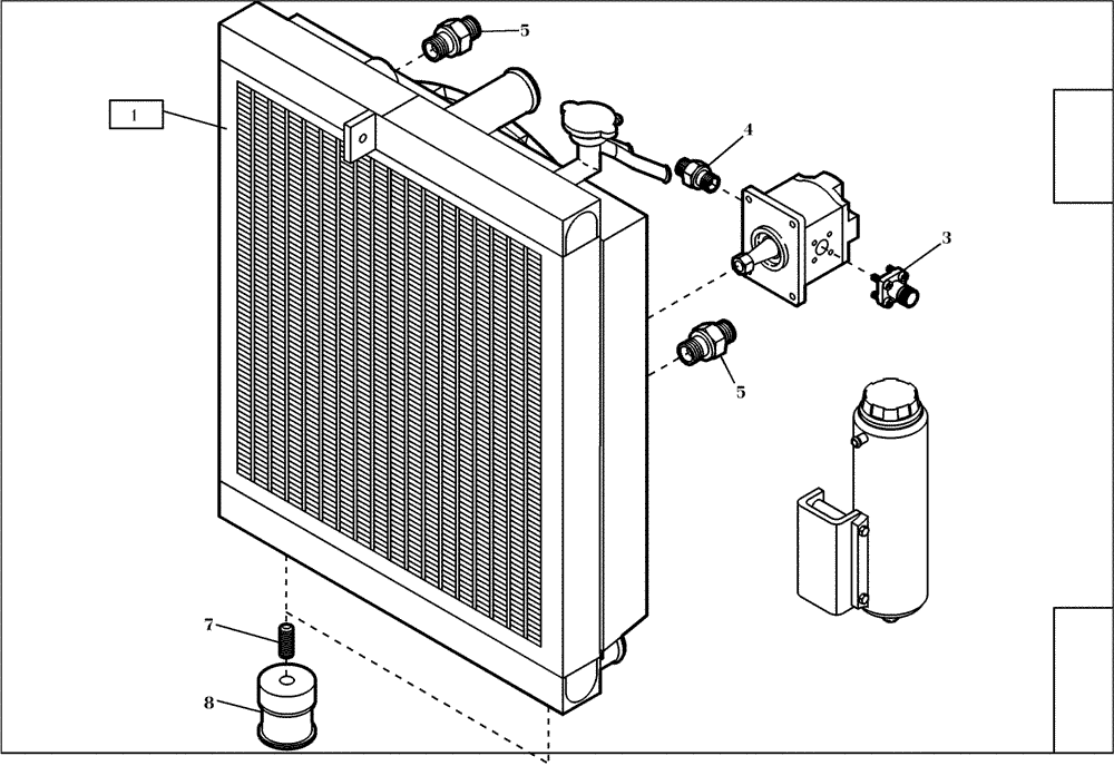 Схема запчастей Case 21D - (15.121[001]) - COMB. COOL. SYST. WATER AND OIL MOUNTING PARTS (S/N 561101-UP) No Description