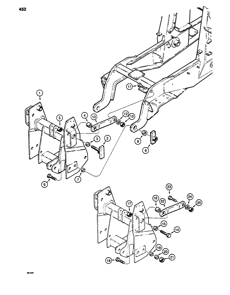 Схема запчастей Case 480D - (452) - THREE-POINT HITCH FRAME AND MOUNTING PARTS (37) - HITCHES, DRAWBARS & IMPLEMENT COUPLINGS