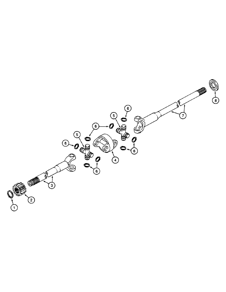 Схема запчастей Case 580SK - (6-44) - FRONT DRIVE AXLE SHAFT (06) - POWER TRAIN