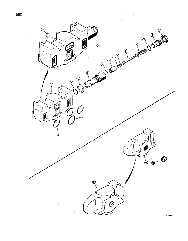 Схема запчастей Case 850 - (392) - D41796 VALVE INLET SECTION (07) - HYDRAULIC SYSTEM