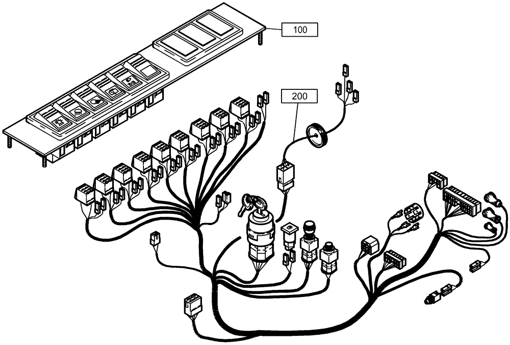 Схема запчастей Case 221D - (32.420[003]) - ELECTRICAL SYSTEM CONTROL PANEL FAST GEAR (OPTION) (S/N 581101-UP) (55) - ELECTRICAL SYSTEMS